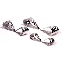 Iris Doboz alakú /1db 20cm, 1db 25cm, 1db 30cm/ kék-ezüst fémdoboz műanyag masnival dekor szett #4