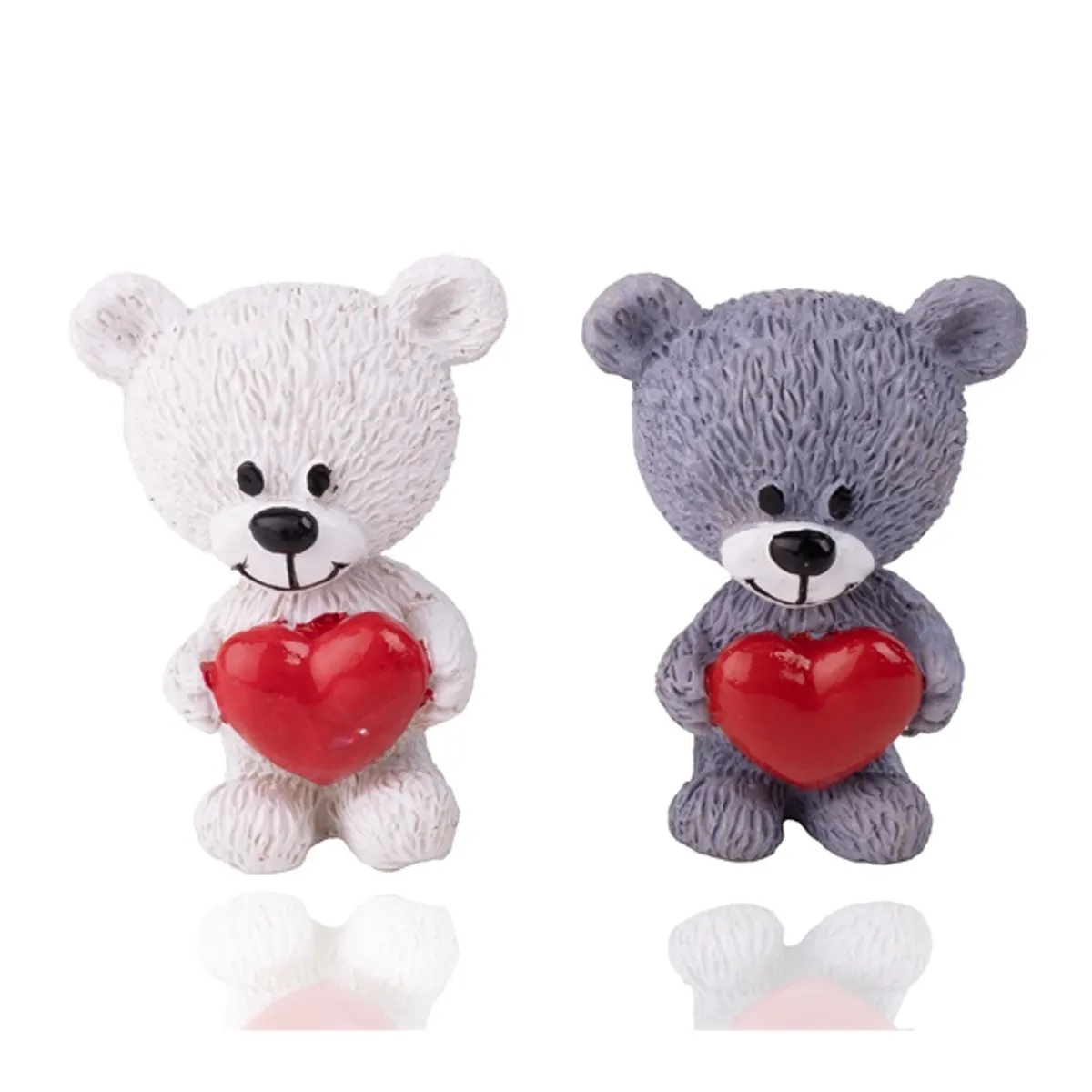 IRIS dekor műgyanta maci szívvel 2 szín 3,7x5,2cm #1