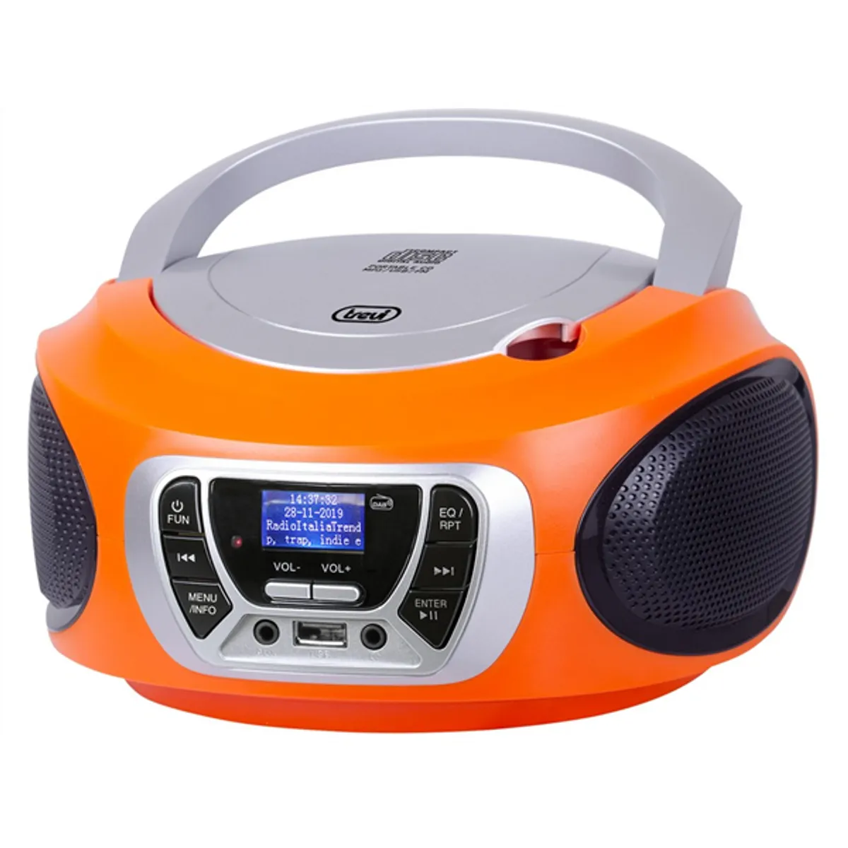 Trevi CMP 510 DAB hordozható CD/DAB/DAB+/FM/AUX/USB narancssárga boombox #2