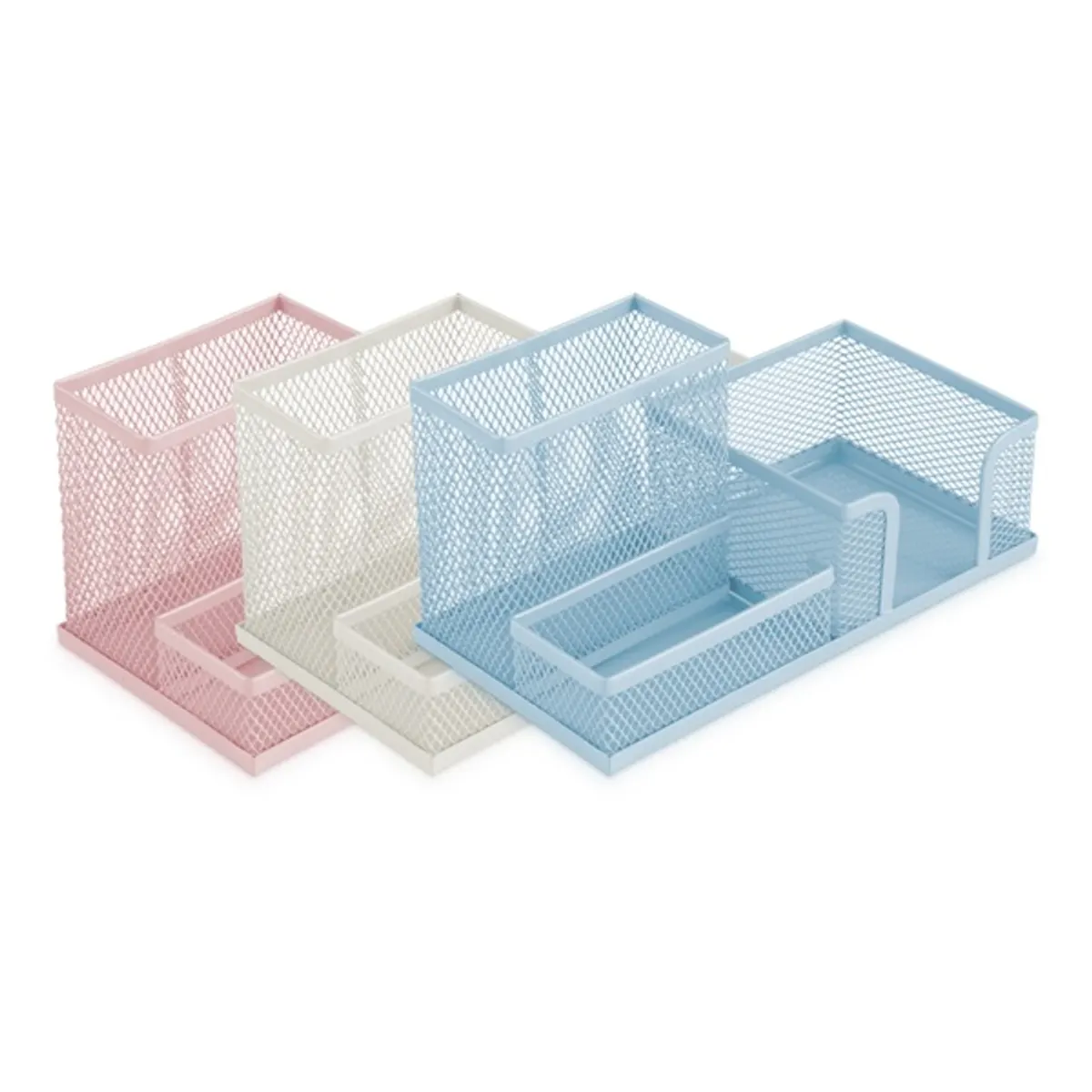 Deli téglalap alakú fémhálós színes írószertartó #1