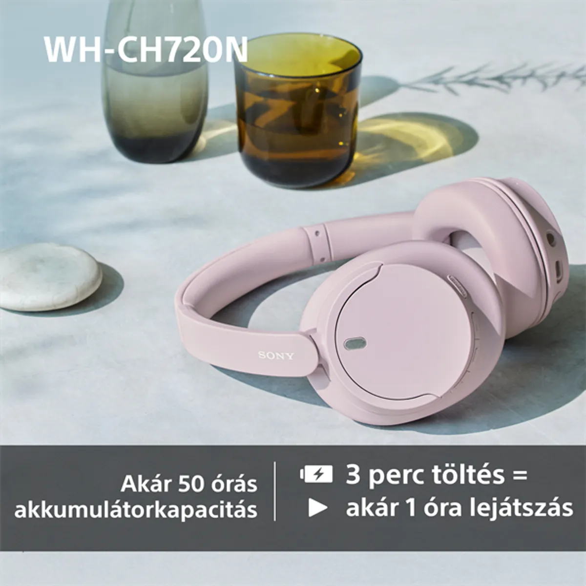 Sony WHCH720NP Bluetooth zajszűrős rózsaszín fejhallgató #8
