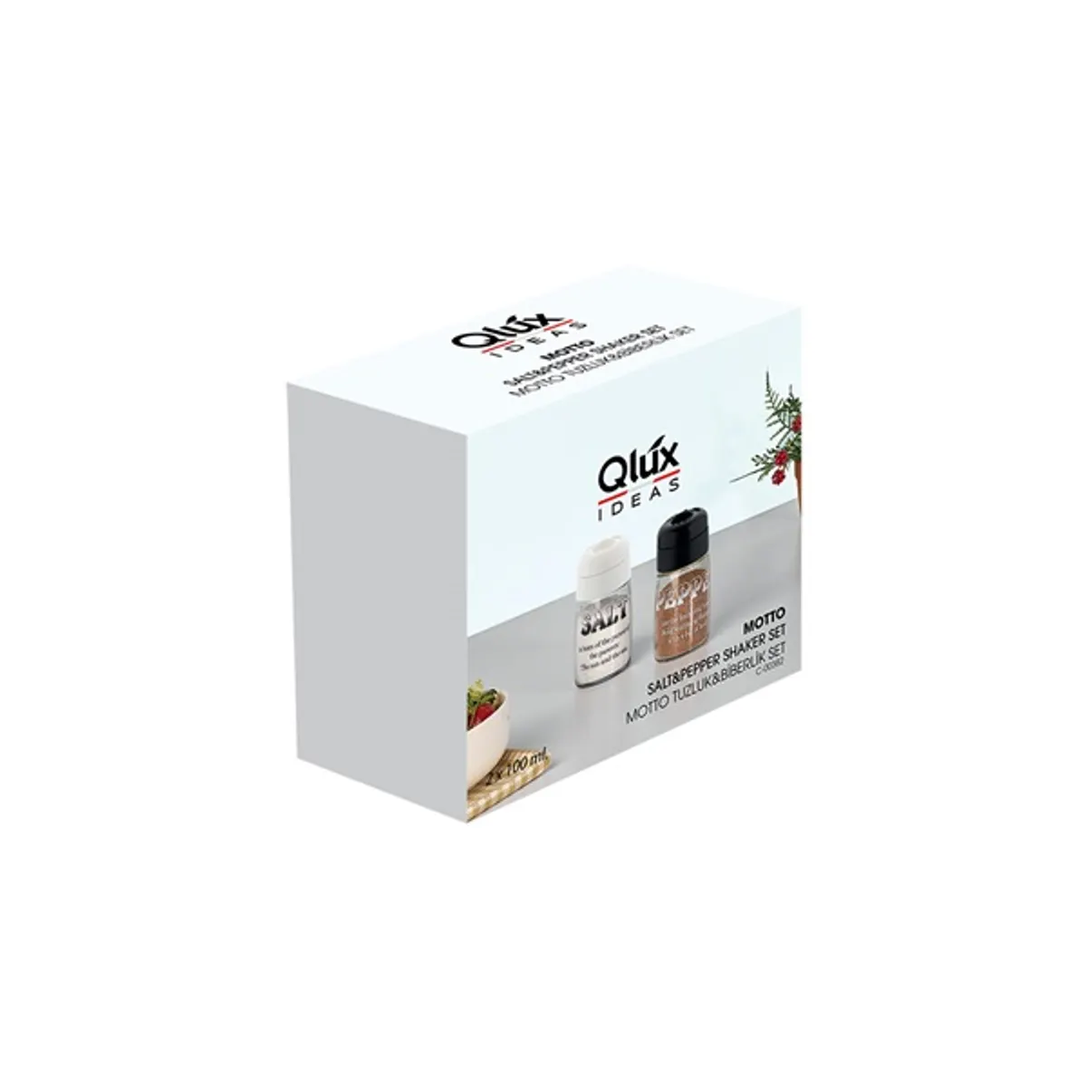 IRIS C-00382 Motto Salt&Pepper üveg fűszerszóró 2*100ml, fekete vagy elefántcsont színű #3