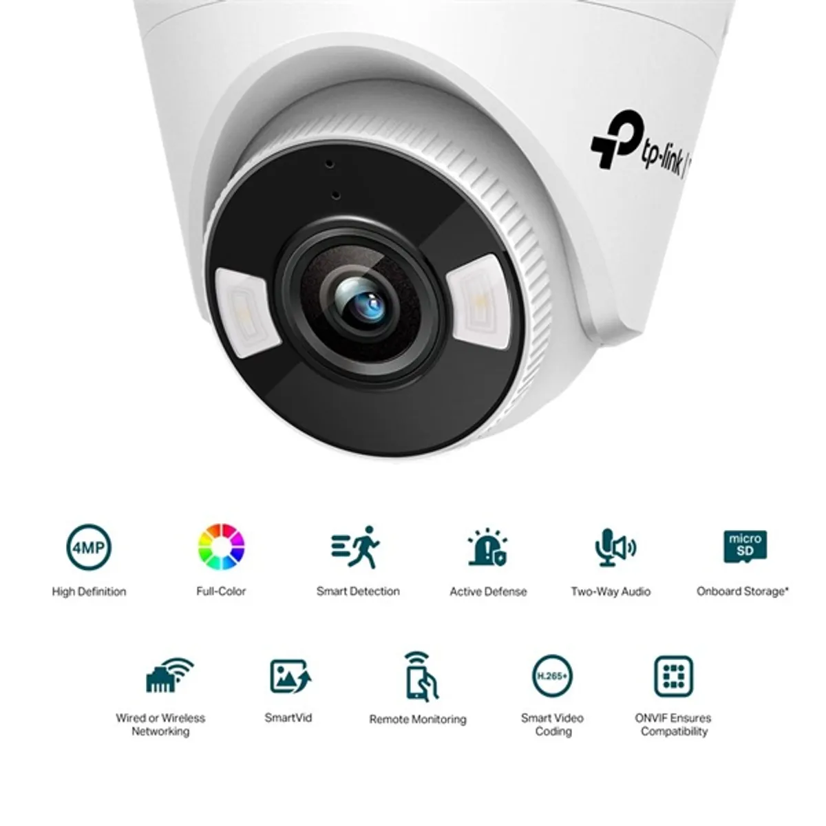TP-Link VIGI C440-W /4MP/4mm/beltéri/H265/IR30m/SD/Smart Detection/kétirányú hang/Full-Color IP wifi turret kamera #2