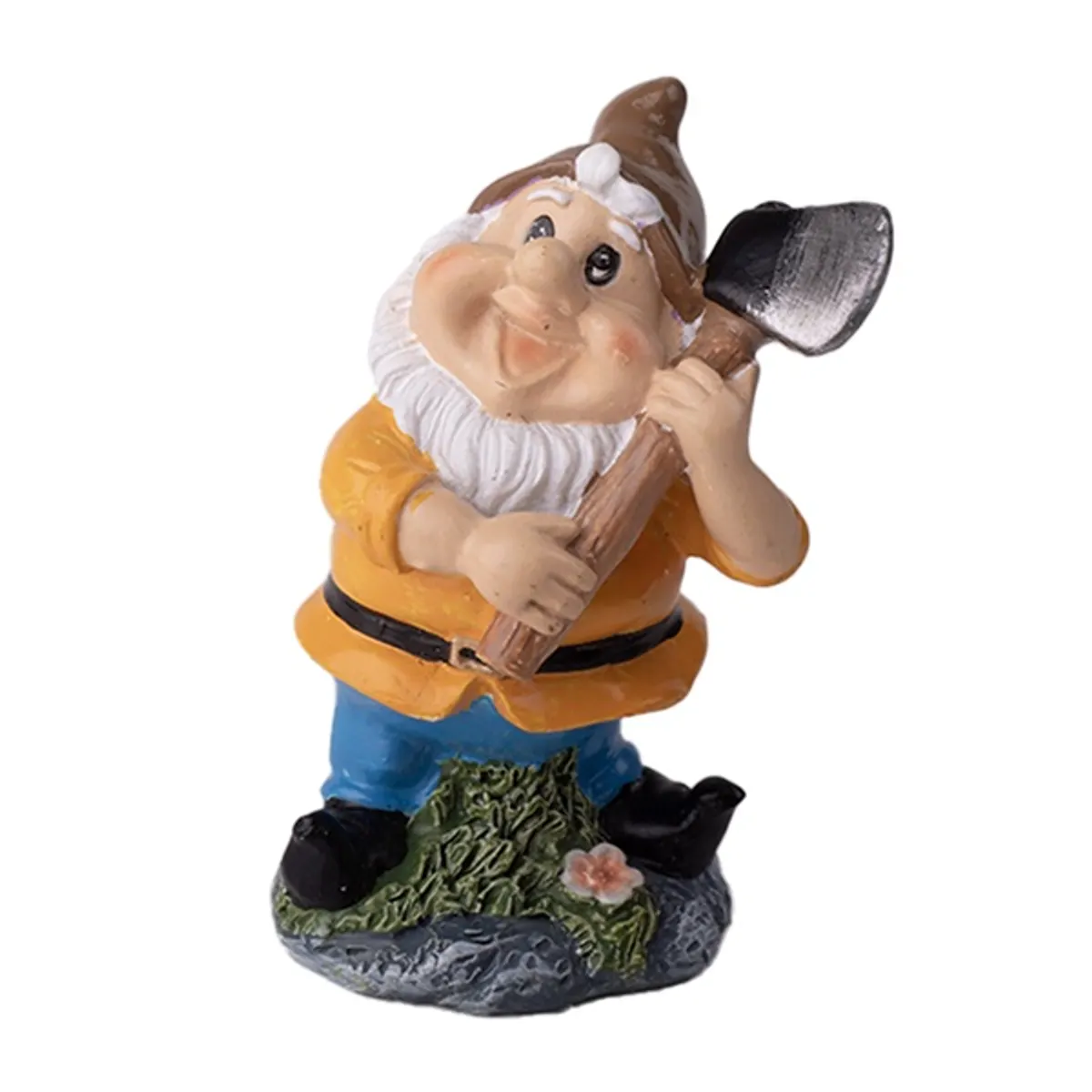 IRIS dekor műgyanta törpe+balta narancs 5x8,7cm #1