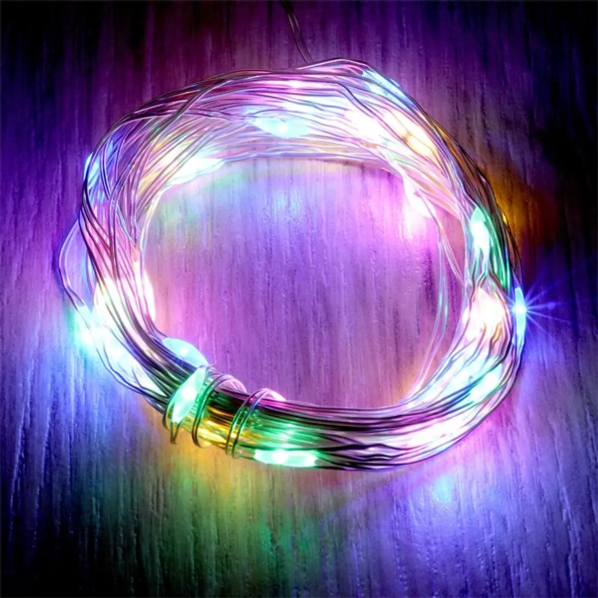 Iris Fix fényű 5m/több színű/50db LED-es fényfüzér, fénydekoráció #1