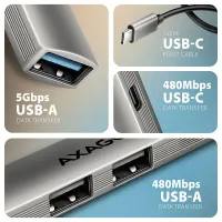 Axagon HUE-STC ALU STRIP USB-C 4 port hub #3