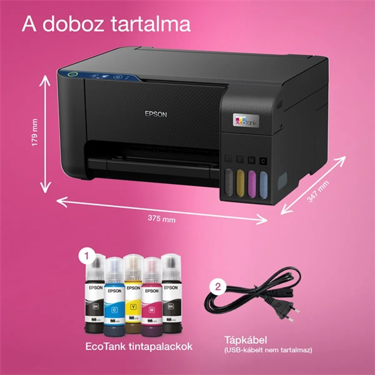 Epson EcoTank L3231 színes nyomtató MFP, USB, 8100/6500 oldal tinta a dobozban #4