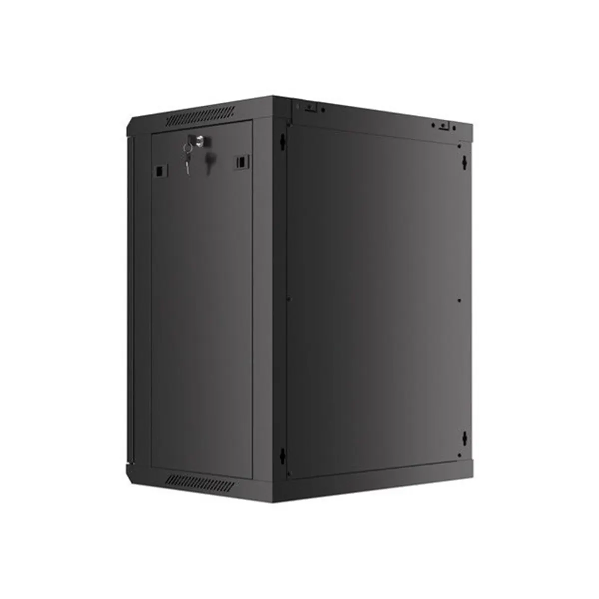 Lanberg WF01-6415-10B 19" 15U SZÉL:600mm MÉLY:450mm MAG:774mm lapraszerelt üvegajtós fekete fali rack szekrény #9