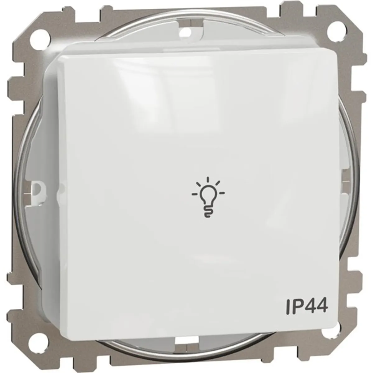 Schneider SDD211132 Sedna lámpajellel rugós IP44 fehér SDD egypólusú nyomó #1