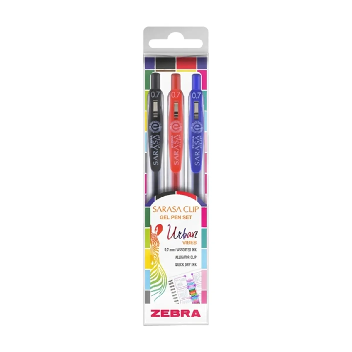 Zebra Sarasa Clip Gelpen 0,7 Urban vibes 3 db zseléstoll készlet #1