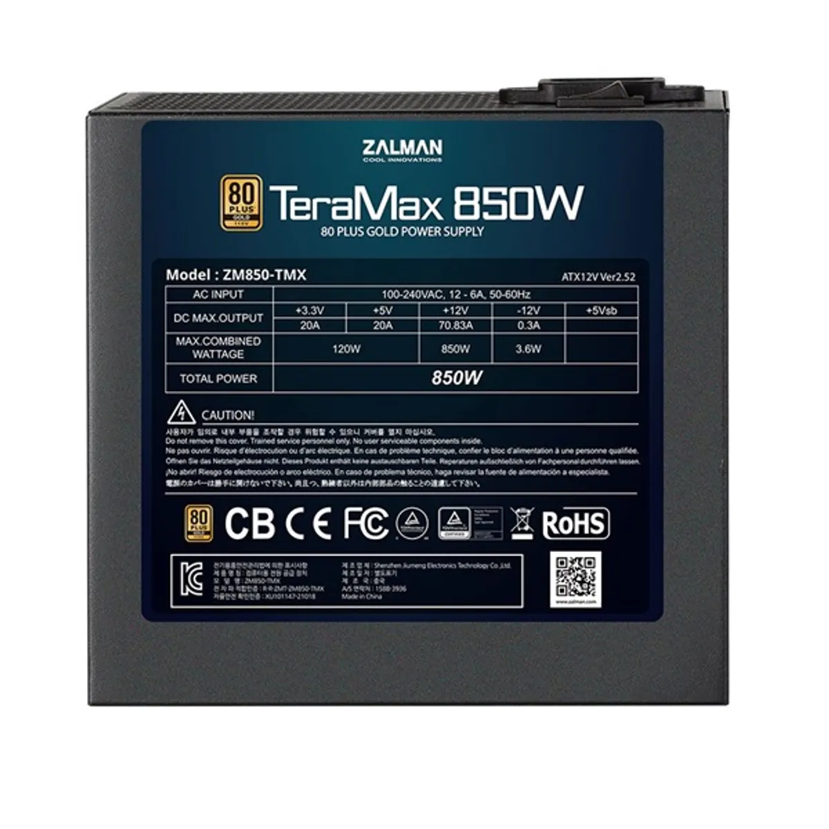 Zalman TeraMax ZM850-TMX 850W 80+ Gold ventillátorral moduláris dobozos tápegység #3