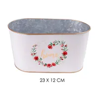 IRIS bádog kaspó ovál rózsa home 23x12cm #1