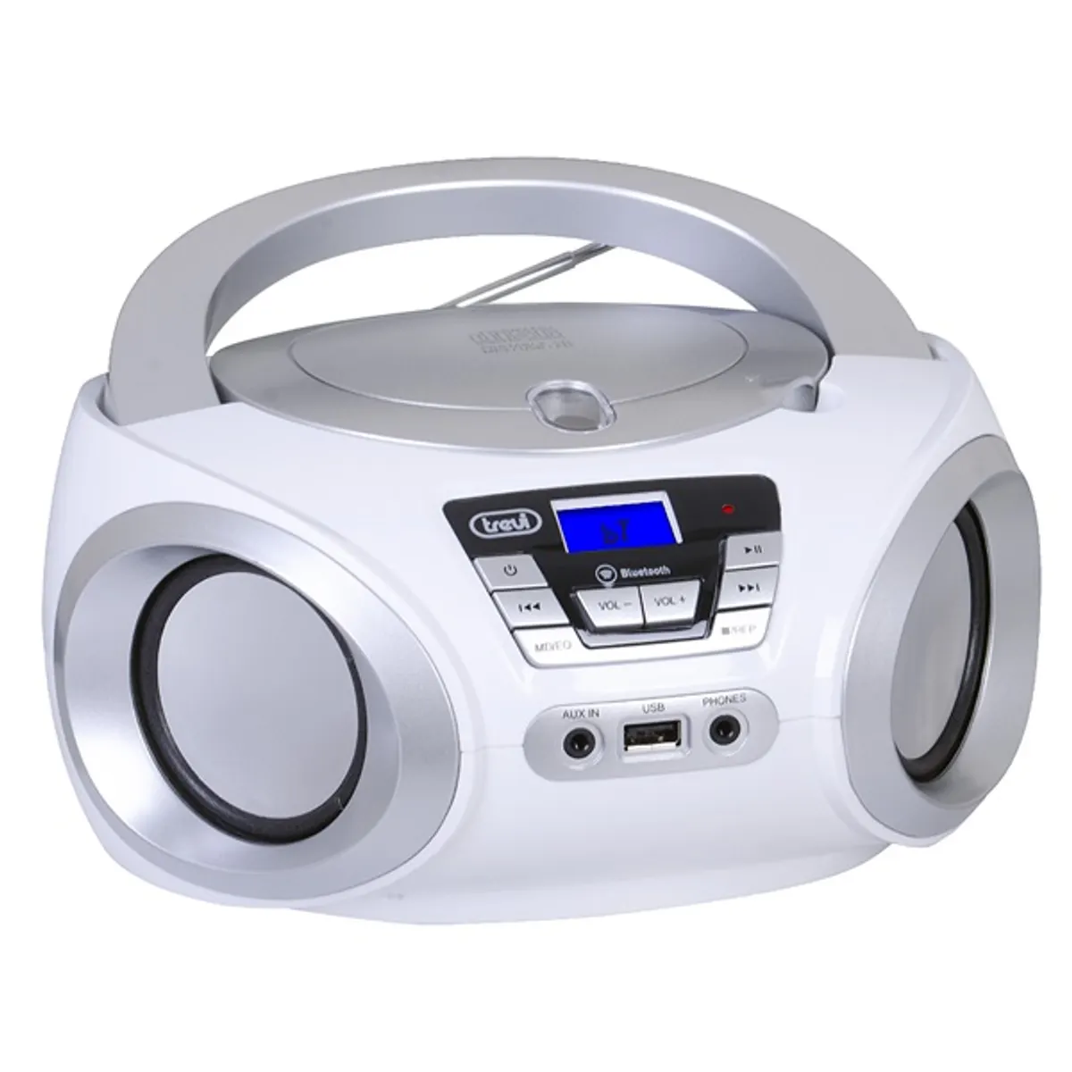 Trevi CMP 544BT hordozható fehér Bluetooth/FM/USB/AUX/CD boombox #3
