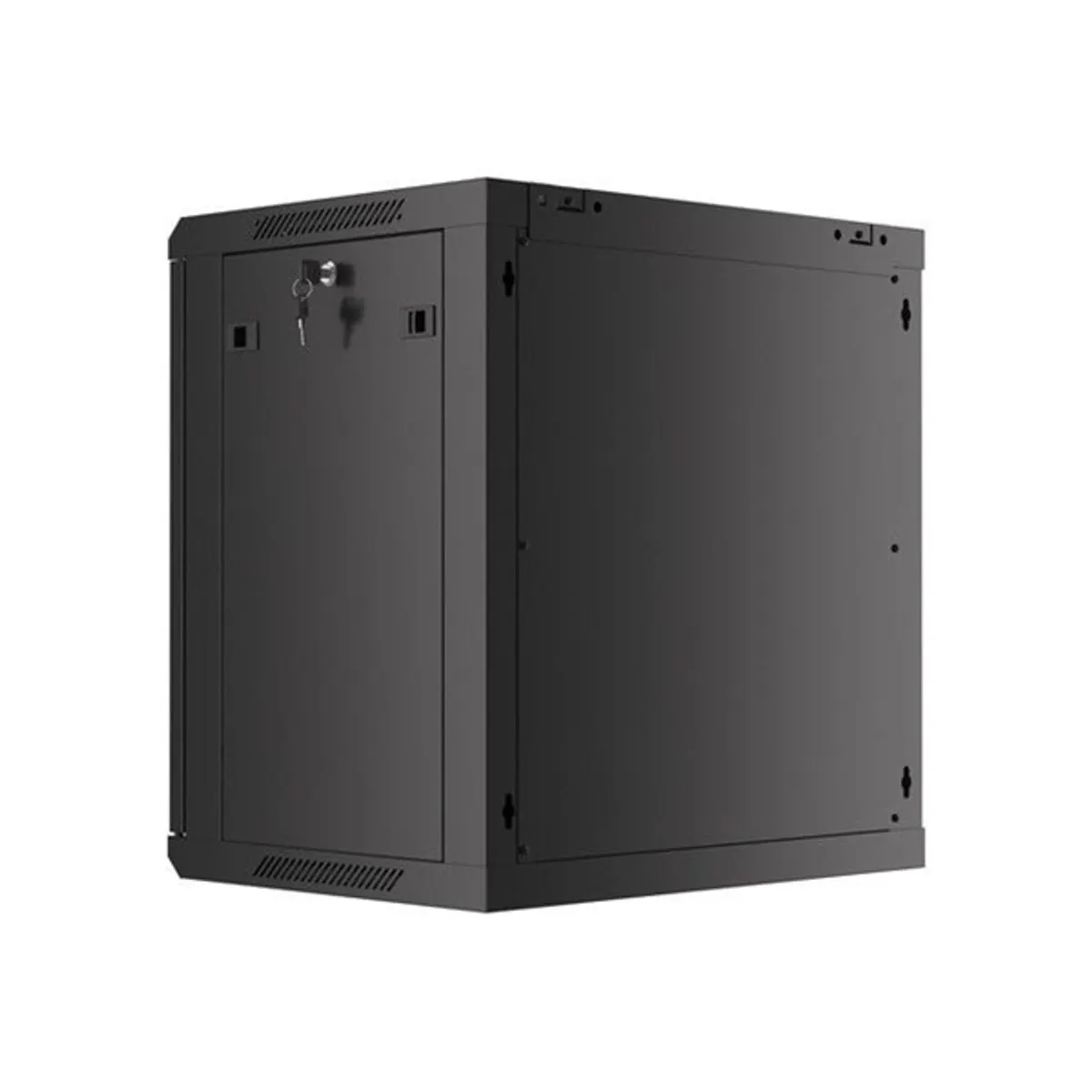 Lanberg WF01-6412-10B 19" 12U SZÉL:600mm MÉLY:450mm MAG:640mm lapraszerelt üvegajtós fekete fali rack szekrény #8