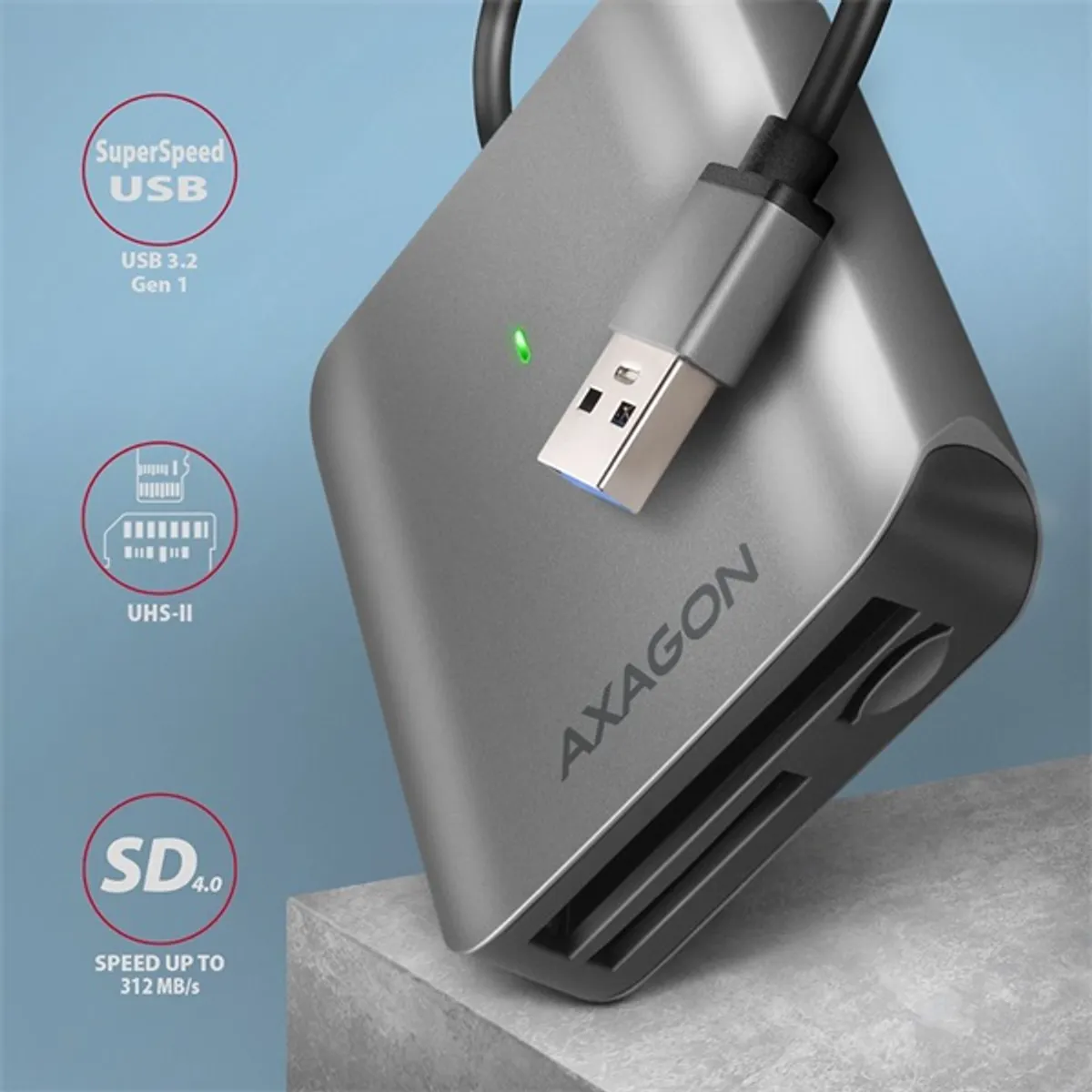 Axagon CRE-S3 USB-A 3.2 SD/microSD/CF külső kártyaolvasó #2