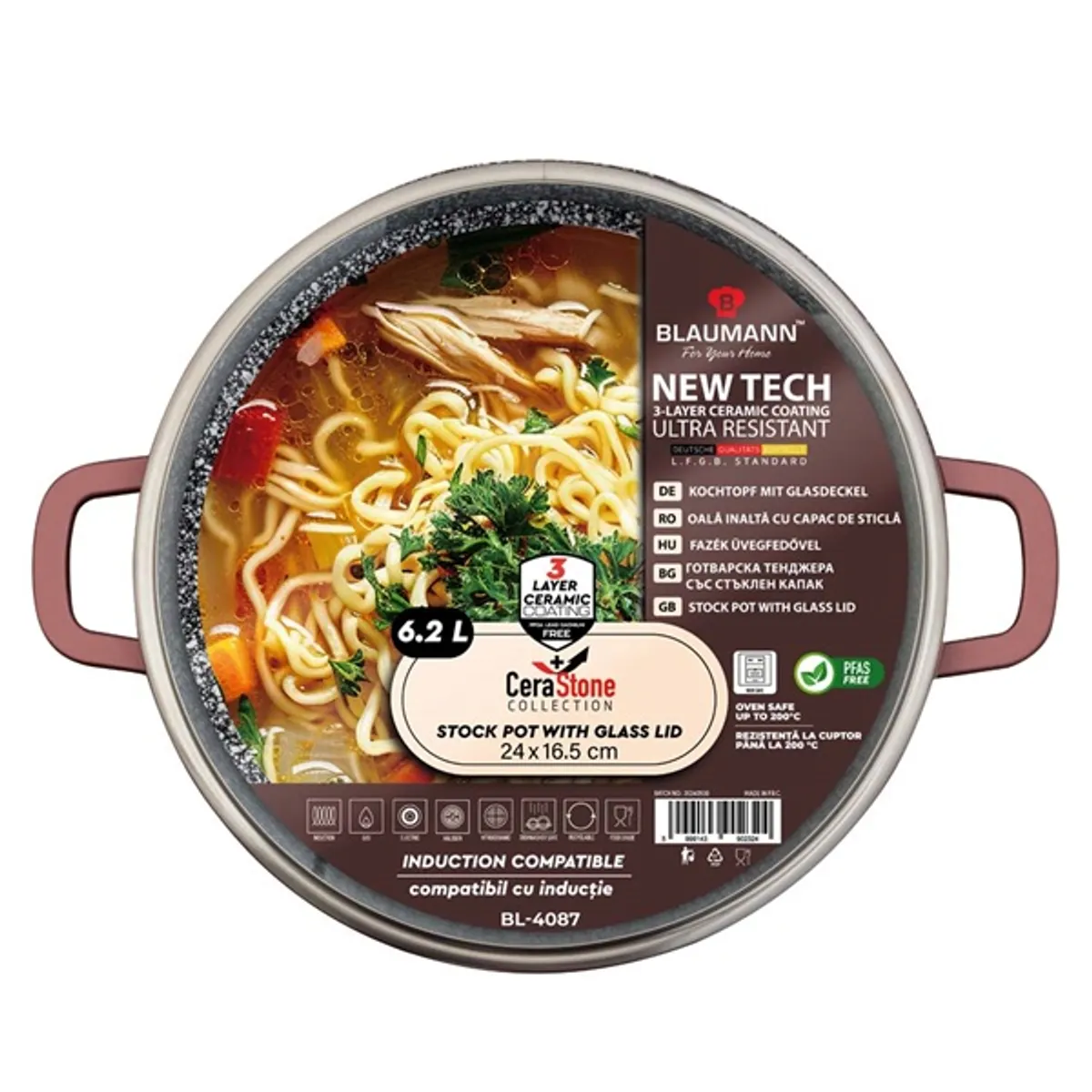 Blaumann BL-4087 6,2L Cerastone Collection 24 cm-es lábas fedővel #2