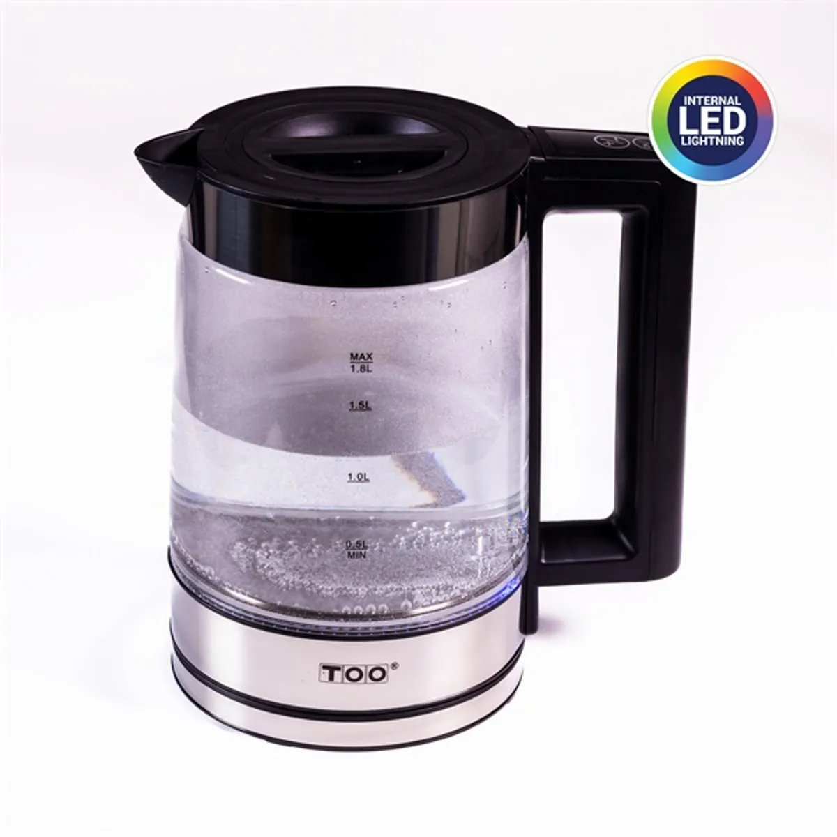 TOO KE-830 1,8 L-es LED-es prémium üveg vízforraló #1