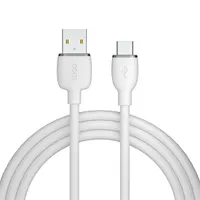 AVAX CB620 CREAMY+ USB A-Type C 2.4A, 1,5m fehér-rózsaarany gyorstöltő kábel #1