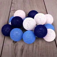 Iris Gömb alakú 6cm/színes fonott/3m/kék-v.kék-fehér/20db LED-es/USB-s fényfüzér, fénydekoráció #3