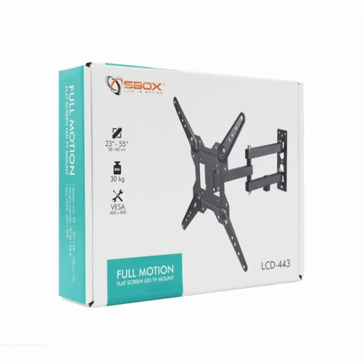 Sbox LCD-443 23"-55" VESA 400x400 dönthető karos fali konzol #8