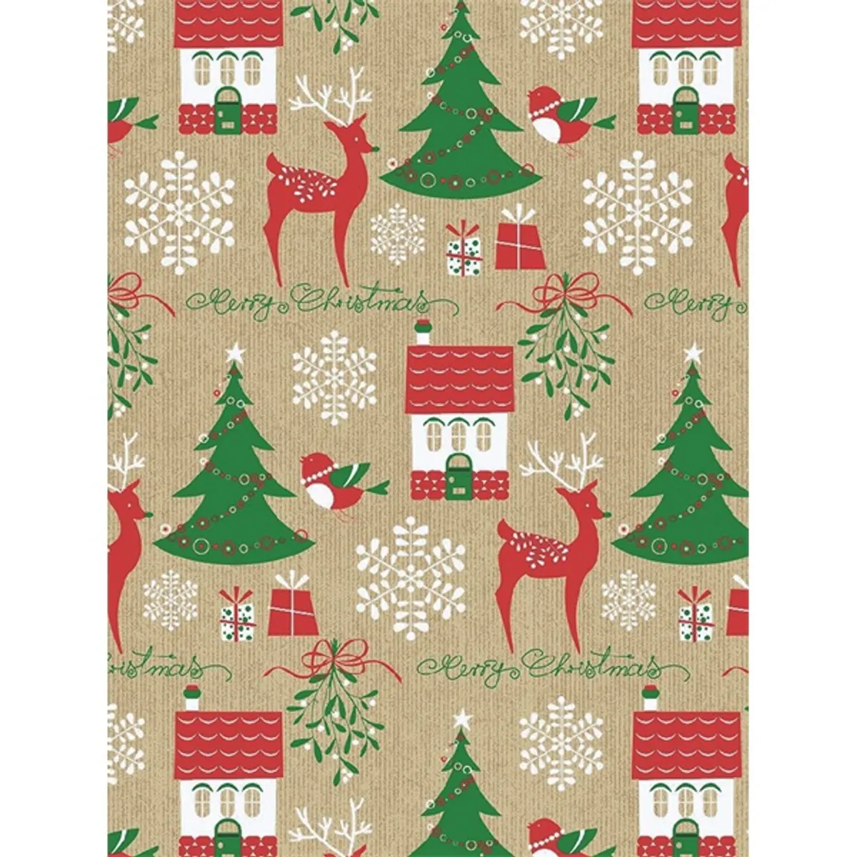 IRIS Karácsonyi tekercses KRAFT csomagolópapír,  200x70cm, különböző mintákkal, 60g/m2 #5