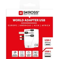 Skross USB A/USB C töltő bemenettel földelt világutazó adapter #2