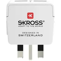 SKROSS csatlakozó átalakító az Egyesült Királyságba, beépített USB töltővel #2