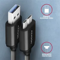 Axagon BUMM3-AM10AB micro USB 3.2 Gen 1 B - USB A 1 m fekete kábel #3