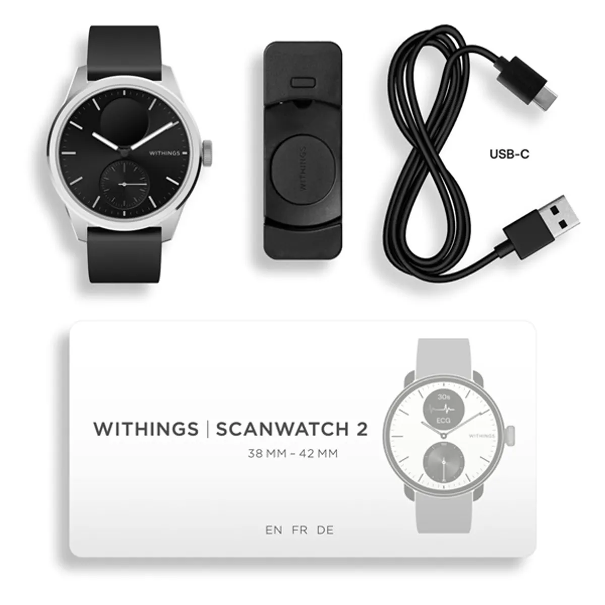 Withings HWA10-model 4 ScanWatch 2 42mm fekete okosóra #10