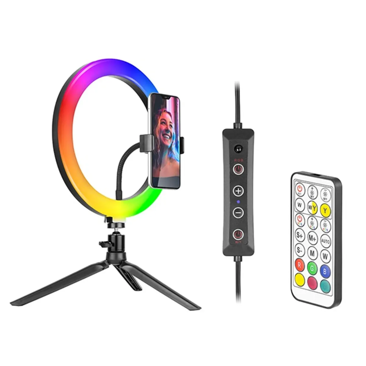 Tracer TRAOSW46807 Ring Light 8 W/26 cm/600-1700 lm/RGB/gyűrűs LED lámpa mini állvánnyal #1