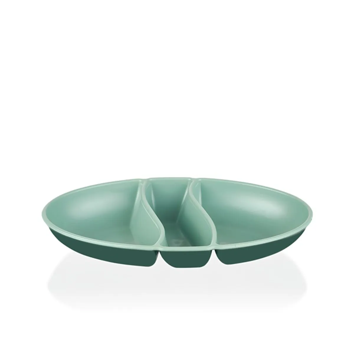 IRIS L-00517 dupla színű snack tál,  zöld, szürke, beige #3