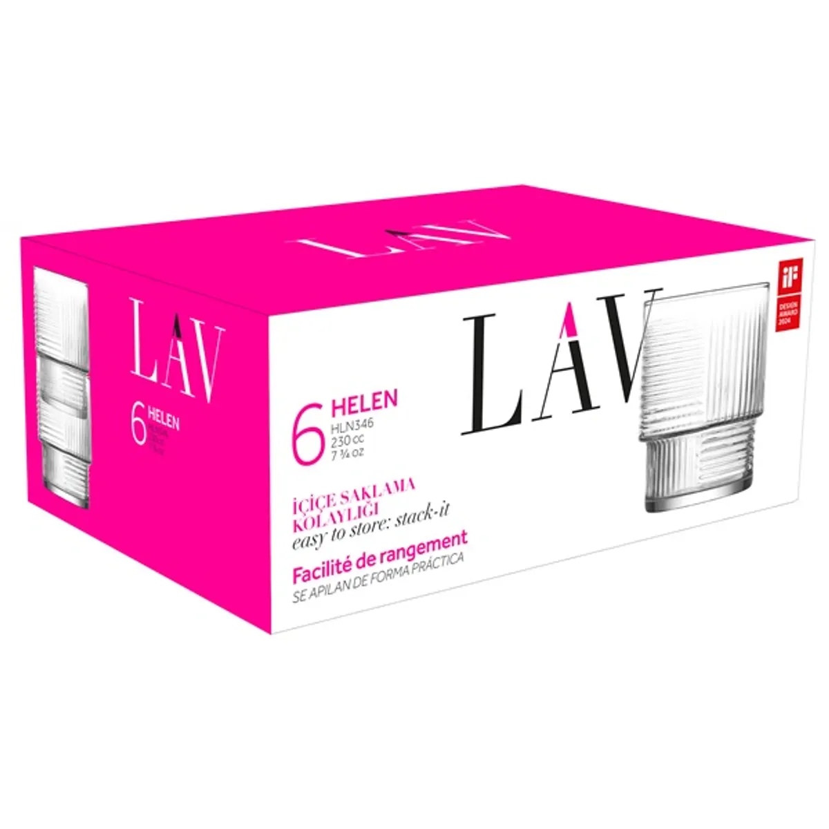 LAV Helen Soft Drink 230ml üdítős pohár szett 6 darabos LV-HLN346F #1