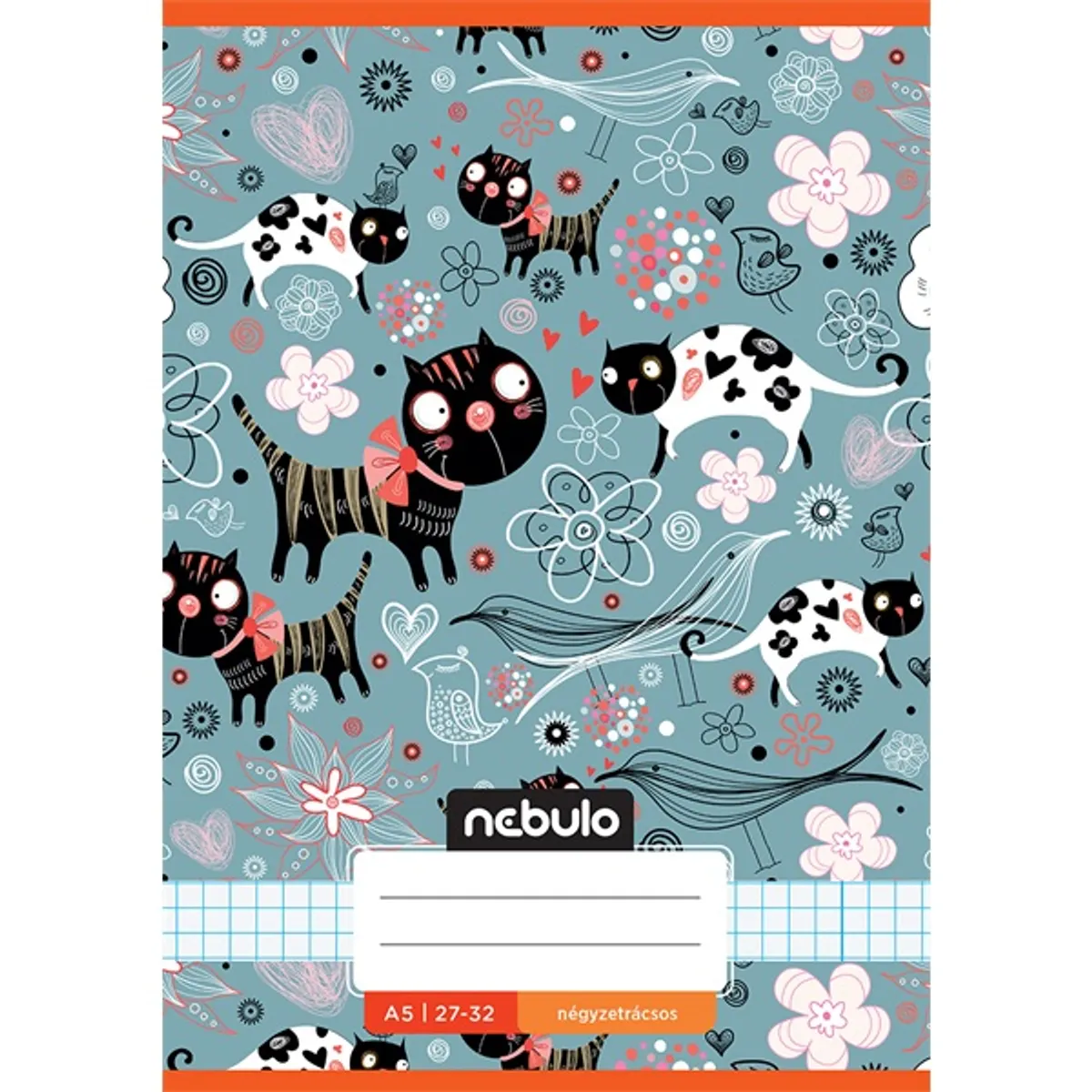 Nebulo Cuki minták II A5 27-32 tűzött kockás füzet #2