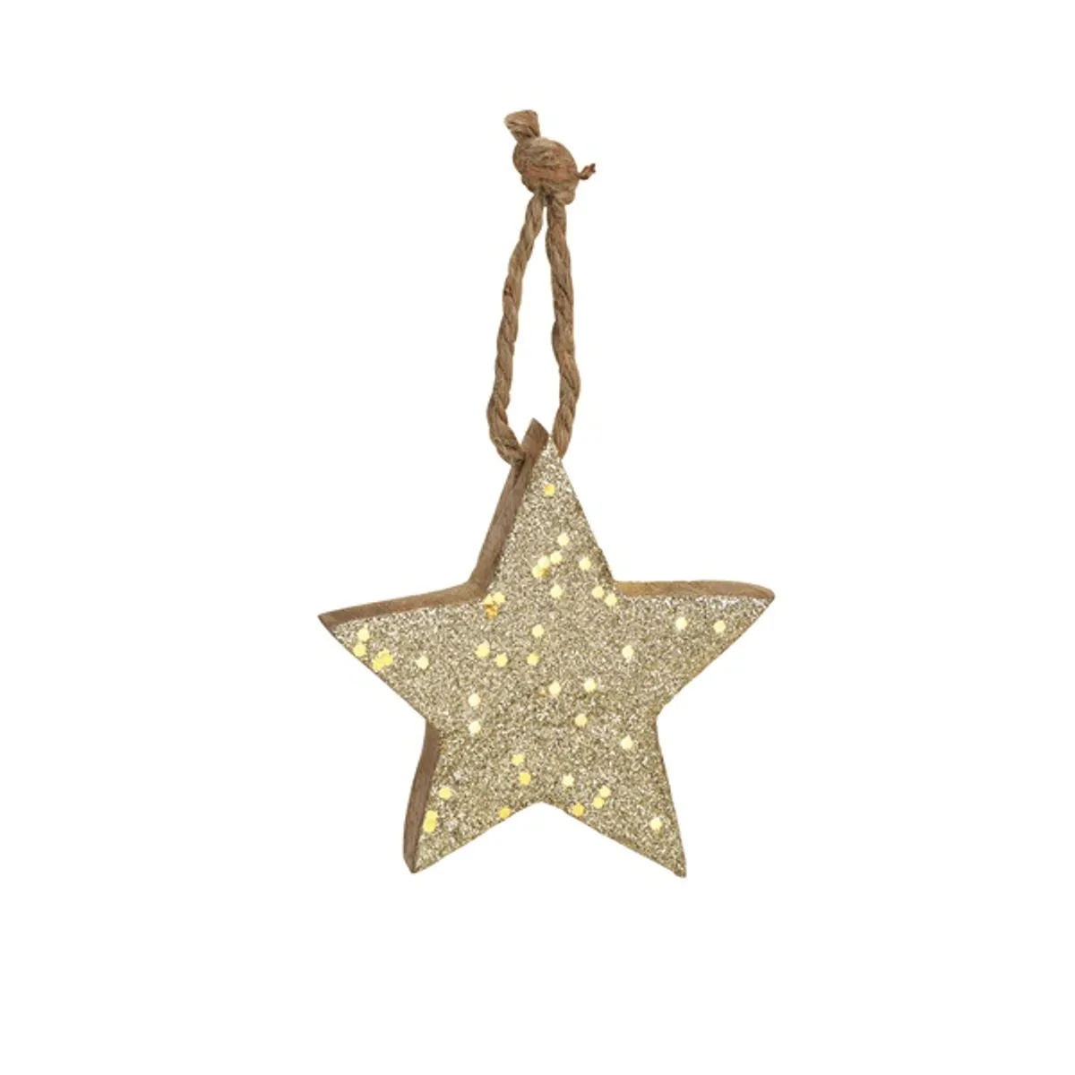 Csillag 8x8x1cm fa lógatható dísz #1