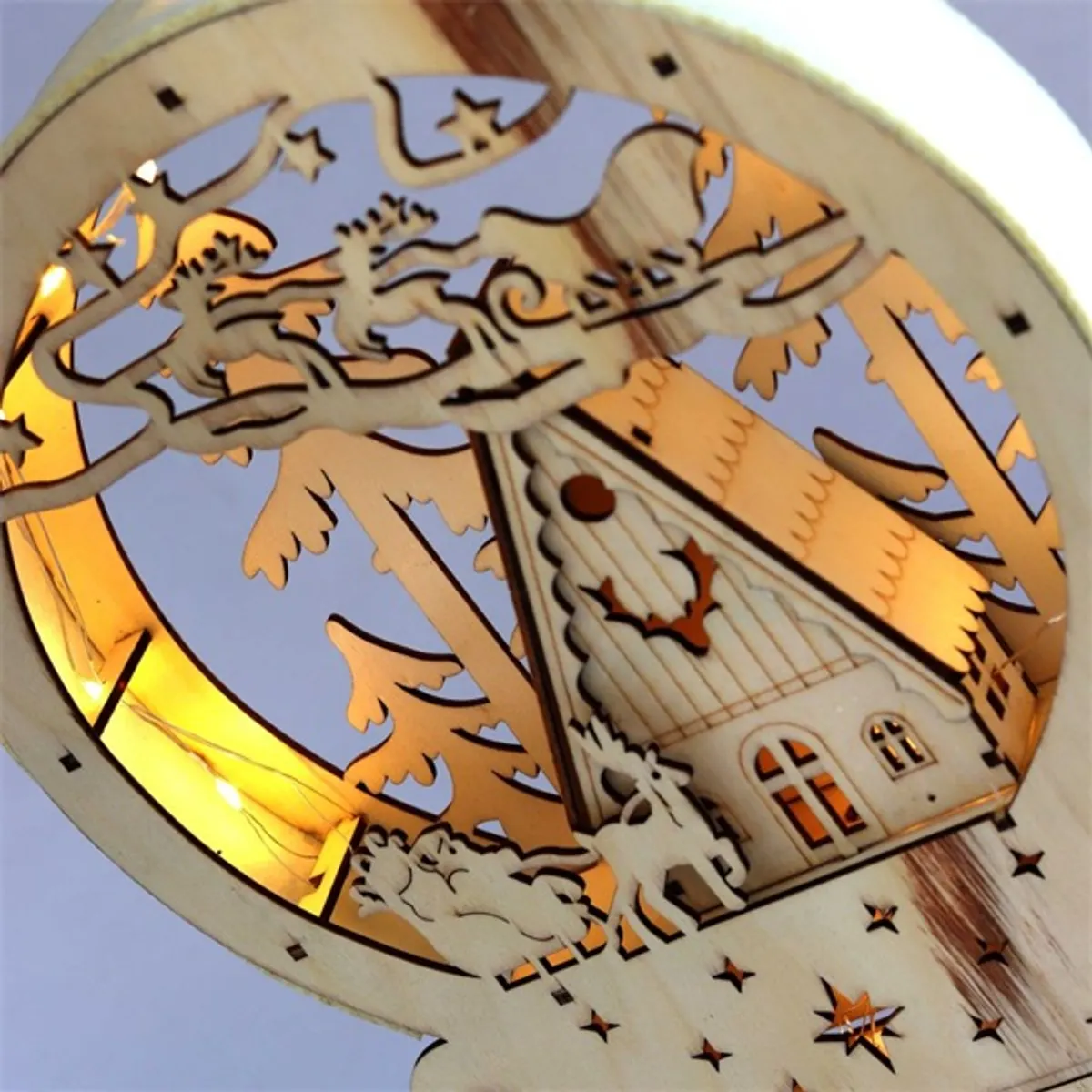 Iris Félkör keretes karácsonyi ház 23x28,5cm/meleg fehér LED-es fa fénydekoráció #2