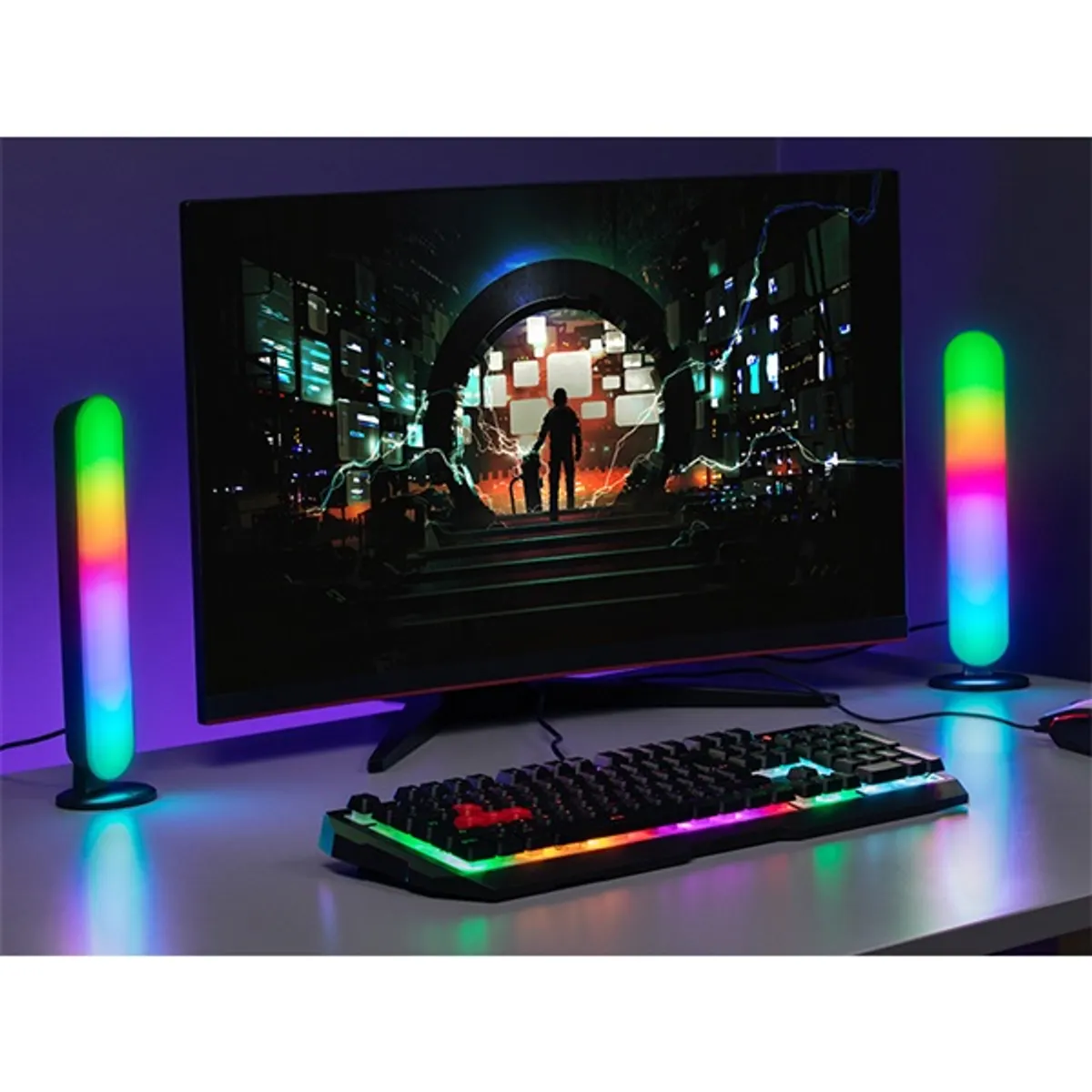 Tracer TRAOSW47245 Ambience Smart Flow 5 W/12 háttérvilágítási mód/RGB világítás/fekete/gamer/asztali lámpa szett #5