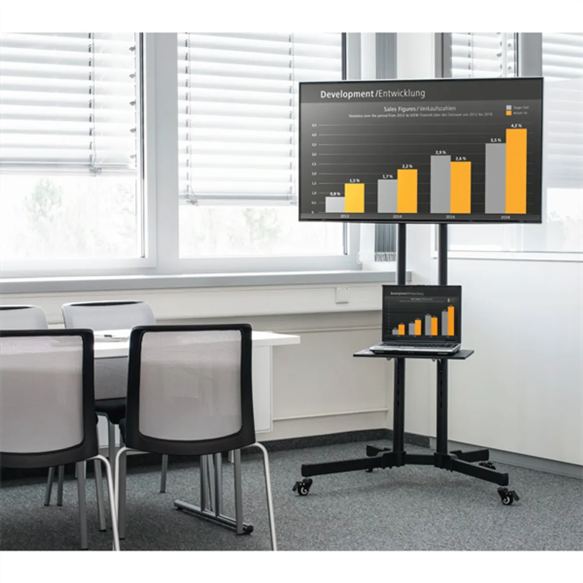 Hama 220874 75"-ig "FITV" Trolley gurulós TV tartó állvány #6