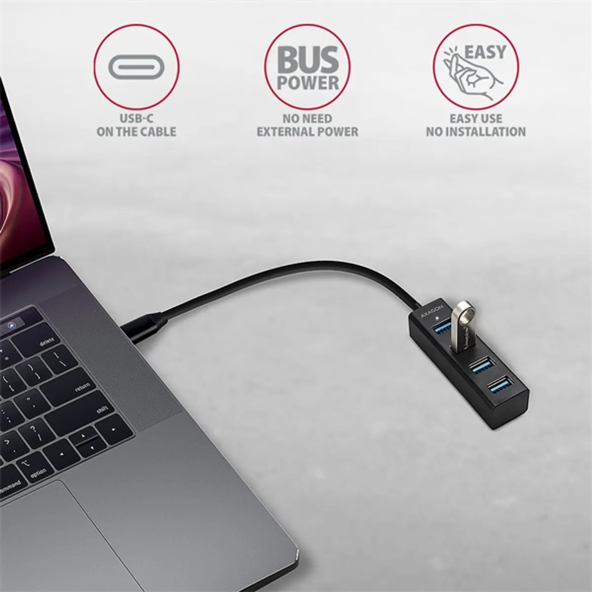 Axagon HUE-M1C 4 portos USB3.0 mini HUB #3