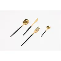 IRIS KT-233-B 24 darabos fekete konyhai evőeszköz készlet