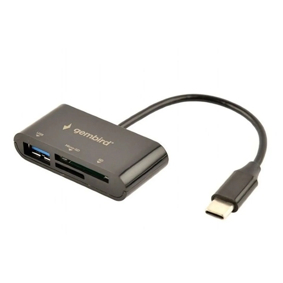 Gembird USB-C SD/microSD kártyaolvasó fekete #1