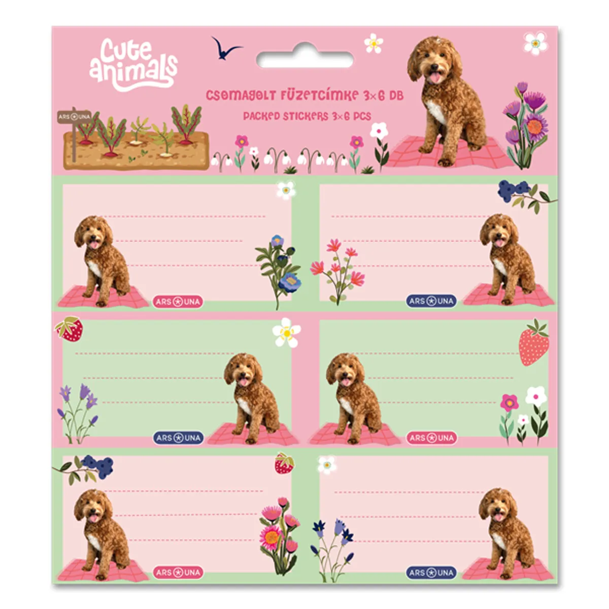 Ars Una Cute Animals Doggie 25 (5458) 3x6 db füzetcímke #1