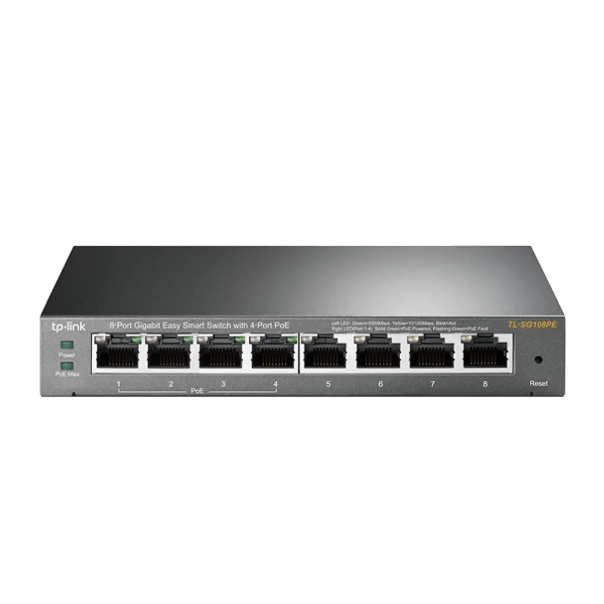 TP-Link TL-SG108PE 8port GbE LAN 4x PoE menedzselhető asztali Switch #1