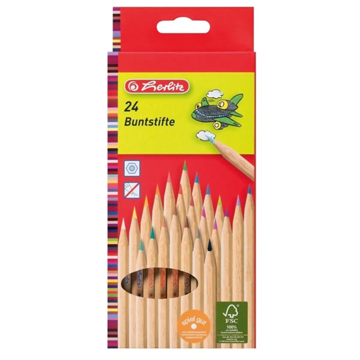 Herlitz natúrfa 24db-os vegyes színű színesceruza készlet #1