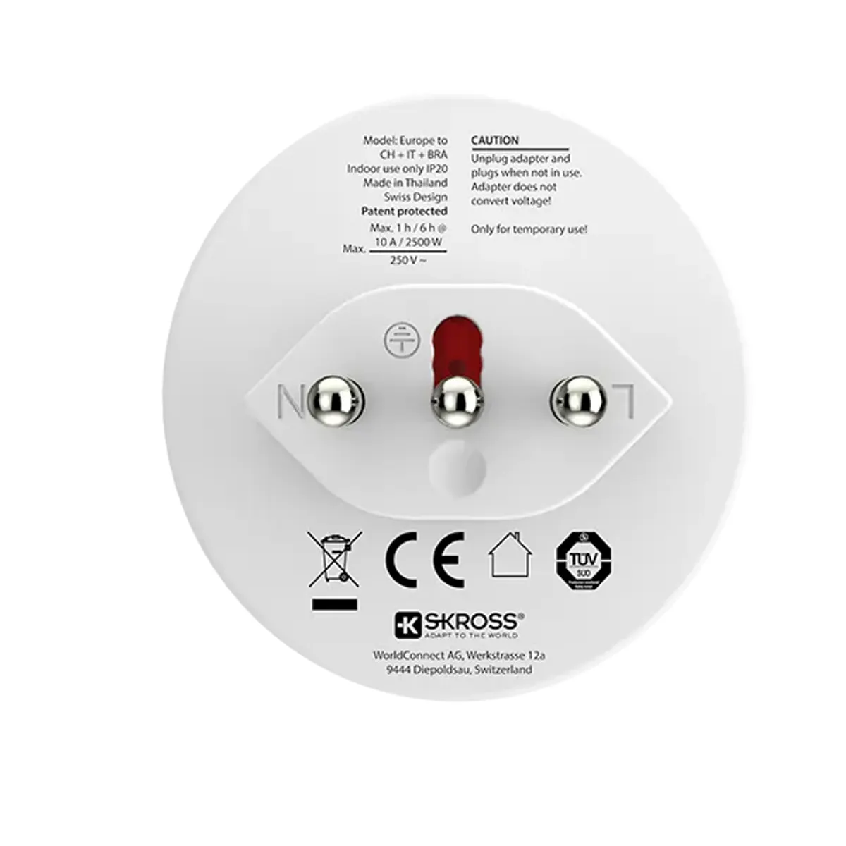 SKROSS (1.500272) Svájc/Olaszország/Brazília utazó adapter #4