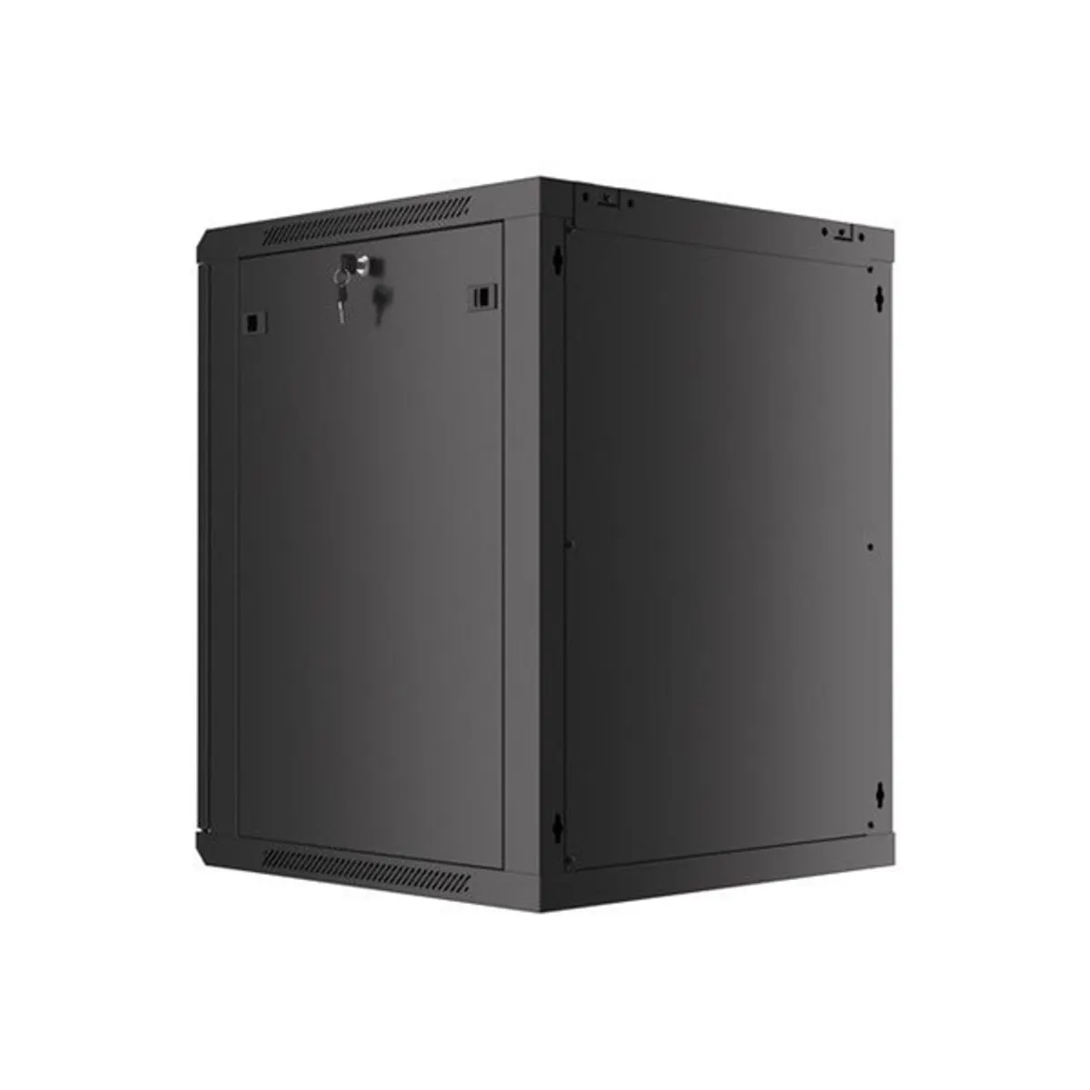 Lanberg WF01-6615-10B 19" 15U SZÉL:600mm MÉLY:600mm MAG:774mm lapraszerelt üvegajtós fekete fali rack szekrény #8