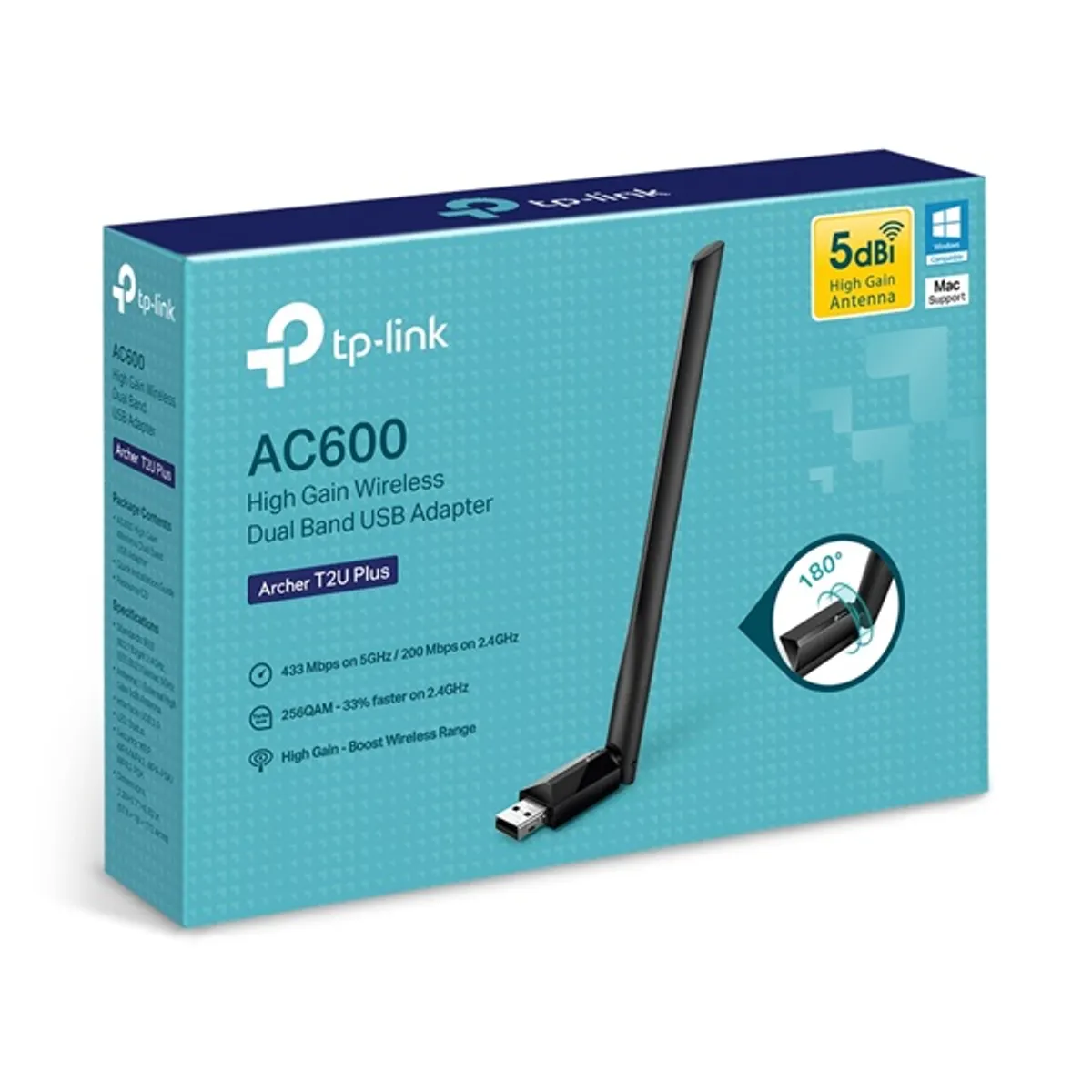 TP-Link Archer T2U PLUS AC600 nagy Teljesítményű, vezeték Nélküli, kétsávos, USB adapter #3