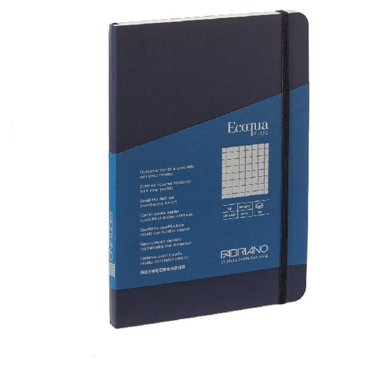 Fabriano Ecoqua Plus A5 80 lapos sötétkék kockás notesz #1