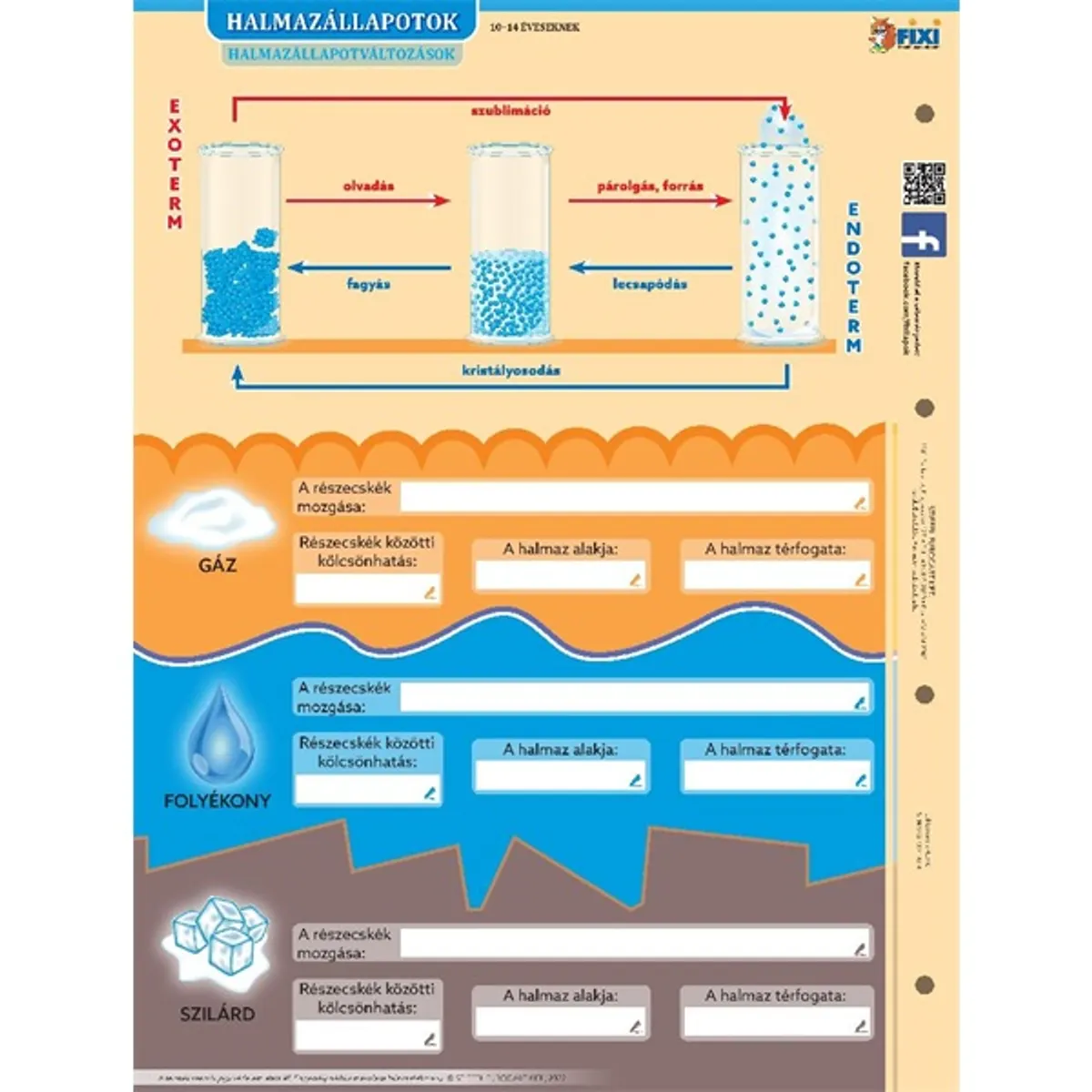 Halmazállapotok duo fixi tanulói munkalap #2