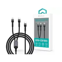 Devia ST111653 Extreme Speed Series 1,2m 60W+12W Type-C/Type-C + Lightning fekete adat és töltőkábel #1