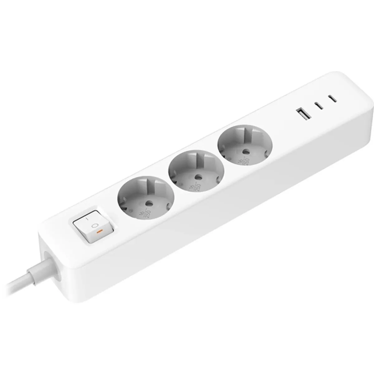 Xiaomi 20W Power Strip (2C1A) EU 1,4m kapcsolós fehér elosztó #1